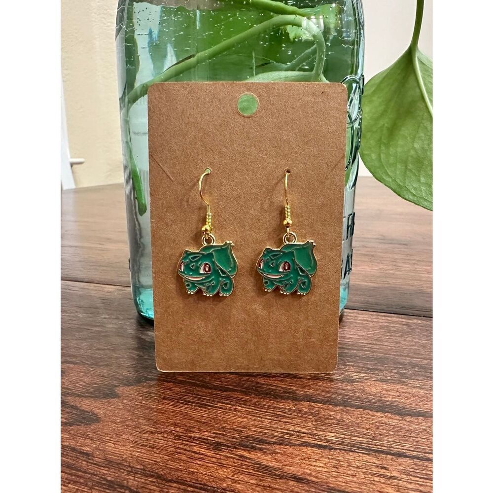pokémon Bulbasaur Dangle Drop Green Girlie Earrings New
